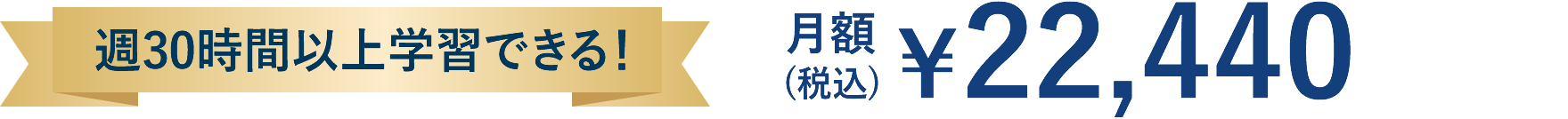 週30時間以上学習できる！ 月額￥22,440(税込)